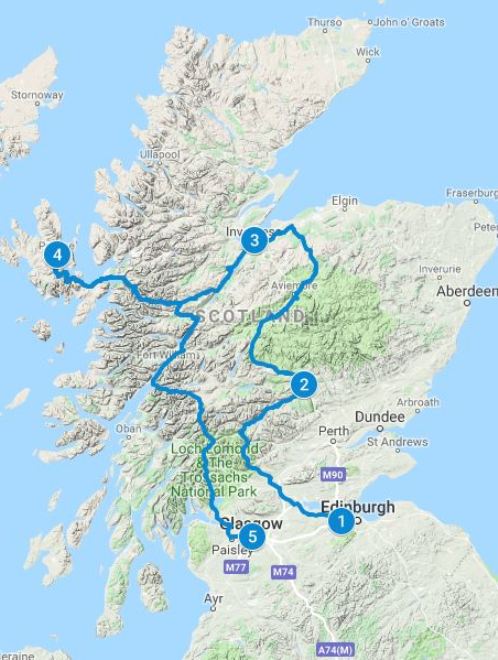 driving tours around scotland